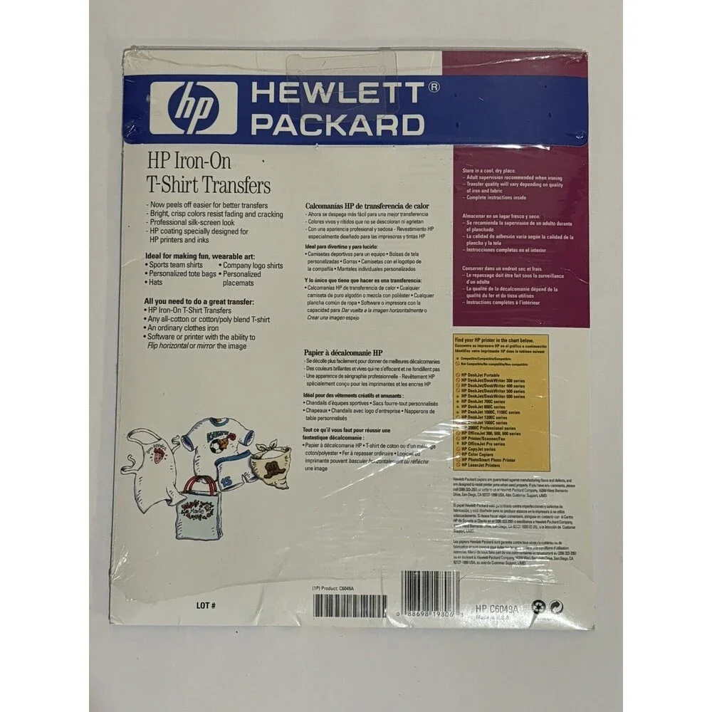 (2) Packs - Sealed HP Iron-On Inkjet T-Shirt Transfers- 10 sheets per Pack NEW
